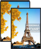 36x48 Poster Frames, 1Pcs, Plexiglass,Black Aluminum Snap Frame