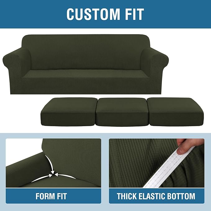 H.VERSAILTEX 4 Piece Stretch Sofa Covers - Image 4