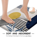 Bathroom Sets with Shower Curtain and Rugs, Boho Geometric Set of 4