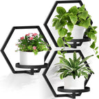 3Pcs Floating Wall Shelves Plant Holders, 7.9inch Wall Mounted Plant Stand
