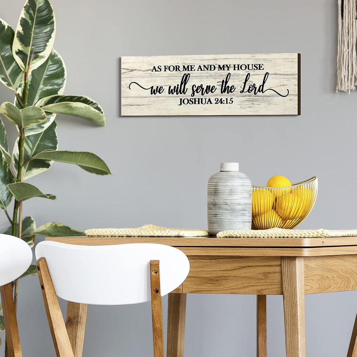 Jetec As for Me and My House We Will Serve Wall Sign, 17 X 6 Inch, Joshua