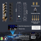Bathroom Shower System with 14x20 Inch Ceiling Mount LED Head & 8 Inch Wall Head and Handheld Shower 4 Function Valve with body jets,Matte Black