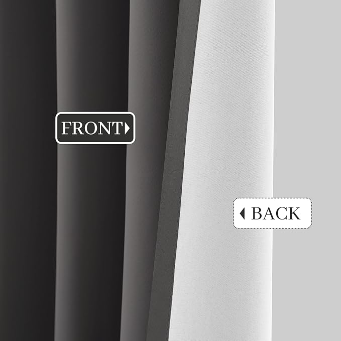 Yakamok Dove Grey 100% Blackout Curtains Grommet Window Treatments - Image 8