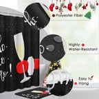 ArtSocket Christmas Bathroom Sets with Shower Curtain and Rugs Santa Claus