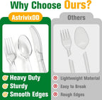 800 Count Plastic Silverware Heavy Duty, 300 Forks, 300 Spoons, 200 Knives