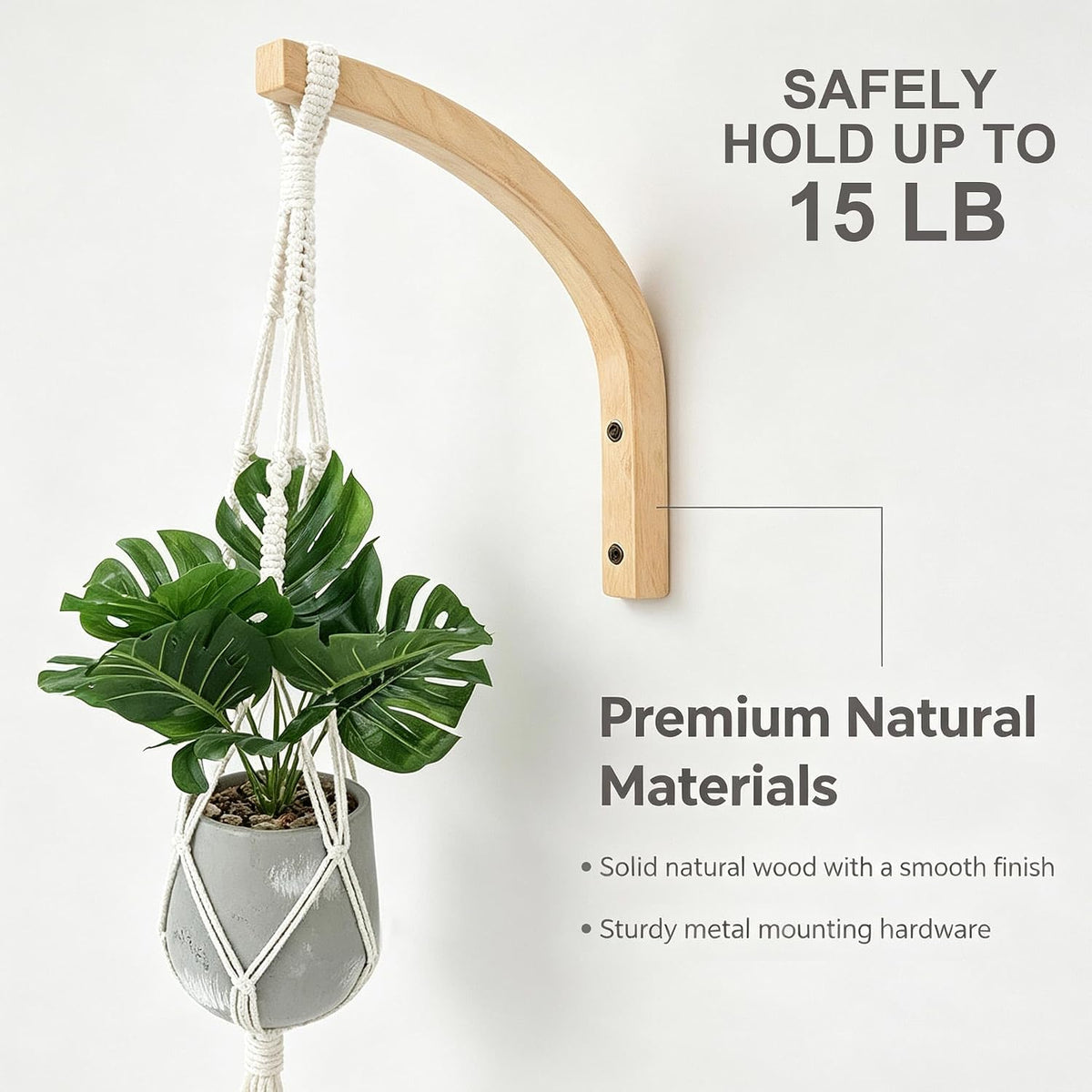 2 Pack 8 Inch Wall Mount Plant Hanging Hooks
