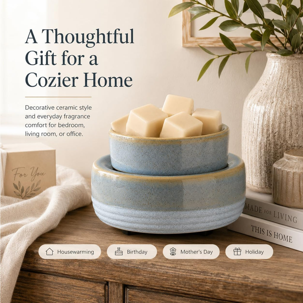 Candle Wax Melt Warmer with Timer Ceramic Electric Wax Melt 4-in-1 Oil Burner Adjusting Temperature Fits Yankee Large Jar Scented Candle for Home Decor Birthday Gifts for Women Mom Grandma Girls