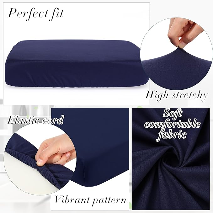 Newwiee 8Pcs Patio Cushion Covers Stretch Outdoor Cushion Cover Replacement - Image 3