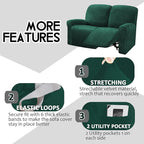 ULTICOR Reclining Love Seat Slipcover, 6-Piece Velvet Stretch Loveseat - Image 4