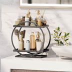 Bathroom Counter Organizer, 2-Tier Black Perfume Organizer Dresser