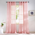 NICETOWN Baby Pink Sheer Curtains 96 Inches Long, Grommet Airy & Lightweight by NICETOWN