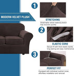 H.VERSAILTEX Real Velvet Plush 3 Piece Stretch Sofa Covers Couch Covers - Image 3