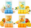 Wax Melt 4 Pack 2.5 Oz Each Wax Melts 10 Oz Total Scented Wax Melt Wax Cubes for Warmer Strong Scent Wax Melt Home Fragrance Candle Melts Wax Warmer Cubes Lemon, Sweet Orange, Ocean, Mango