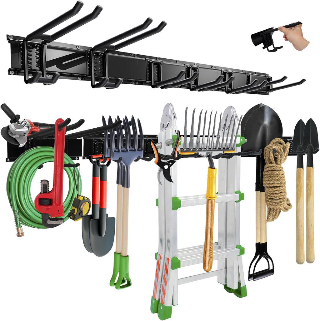 48" Garage Tool Organizer Wall Mount,Heavy Duty Adjustable Hooks