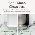 Square Stoneware Casserole Dish with Lid, 2.5 Qt, Glossy White