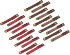 MECCANIXITY Pack of 20 Leather Cable Straps Cable Ties, Cord Organizer, Portable Cable Management for USB Cables, Headphone Wires, Black/Light Brown