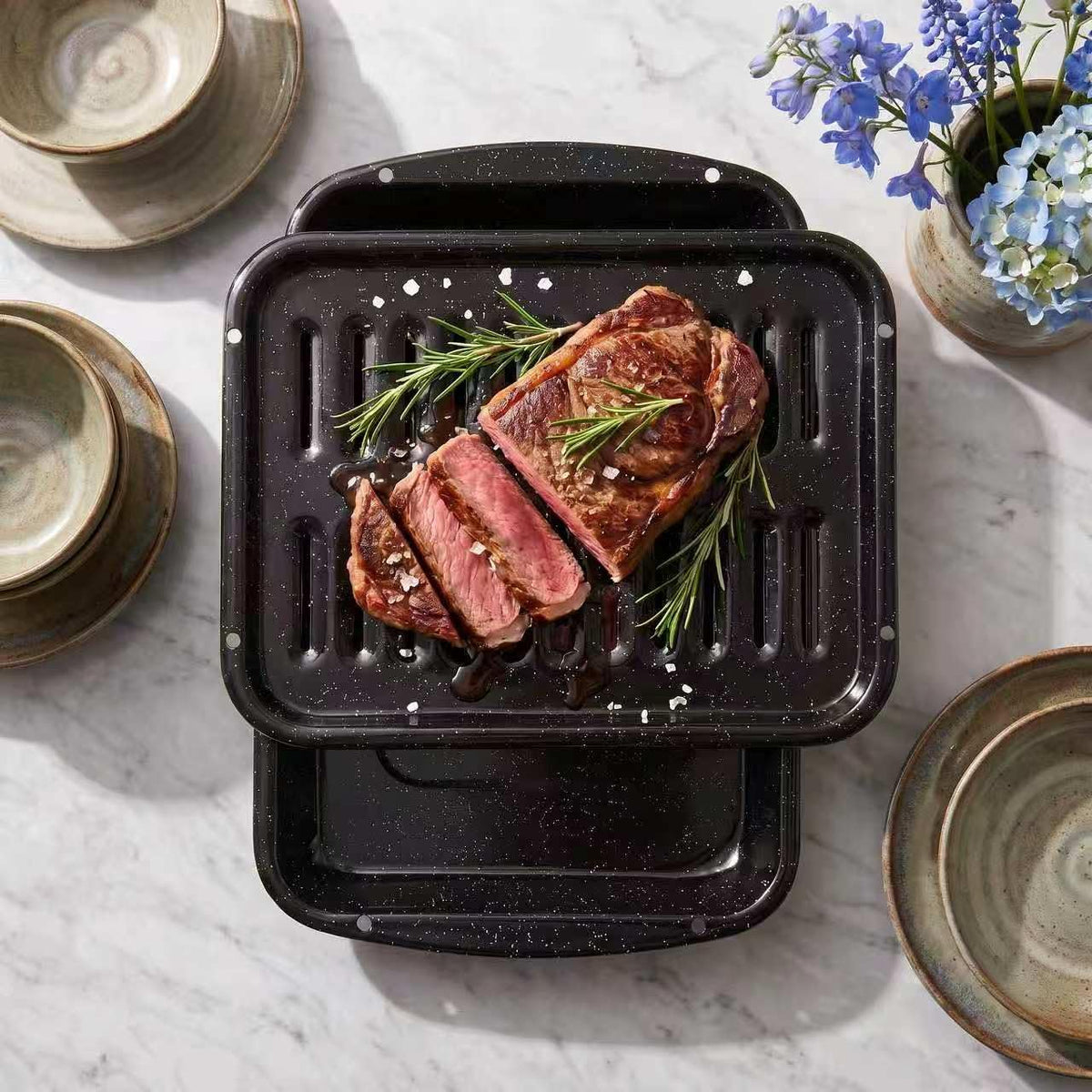 Broiler Pan & Roasting Rack Set Griddle Pan,Oven Safe Tray with Slotted Rack Grill Pan for Healthy Oven Meals Heat Resistant PFOA & PTFE Free Dishwasher Safe