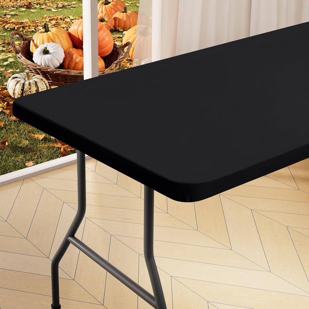 homing Rectangle Table Cloth Cover 8 Foot Black Elastic Fitted Tablecloth