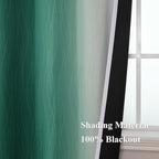 Estelar Textiler Green and Greyish White Gradient Blackout Curtains - Image 5