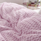 Puncuntex Light Purple Throw Blanket 50"×60" inches Fuzzy 3D Jacquard - Image 4
