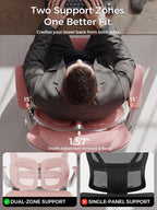 Ergonomic Office Desk Chair, Adjustable Dual Lumbar Support & Thick Seat
