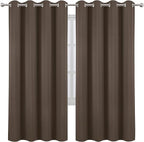 LEMOMO Chocolate Brown Thermal Blackout Curtains/52 x 72 Inch/Set of 2 Panels - Image 2