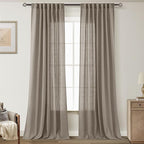 Taupe Linen Curtains 108 inches Long by Jolilight