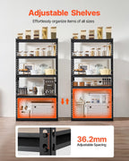 VEVOR Garage Shelving 5-Tier Adjustable Storage Shelf 2000 lbs 16"x32"x63"