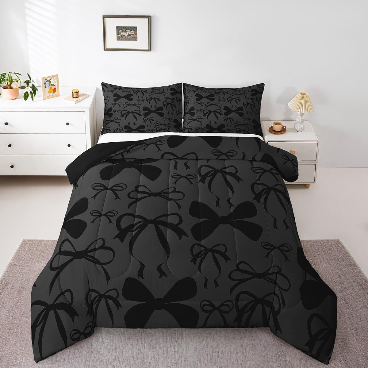 Feelyou Cute Bowknot Bedding Set Boys Girls Twin Size