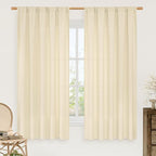 LAMIT Beige Linen Curtains 63 Inch by LAMIT