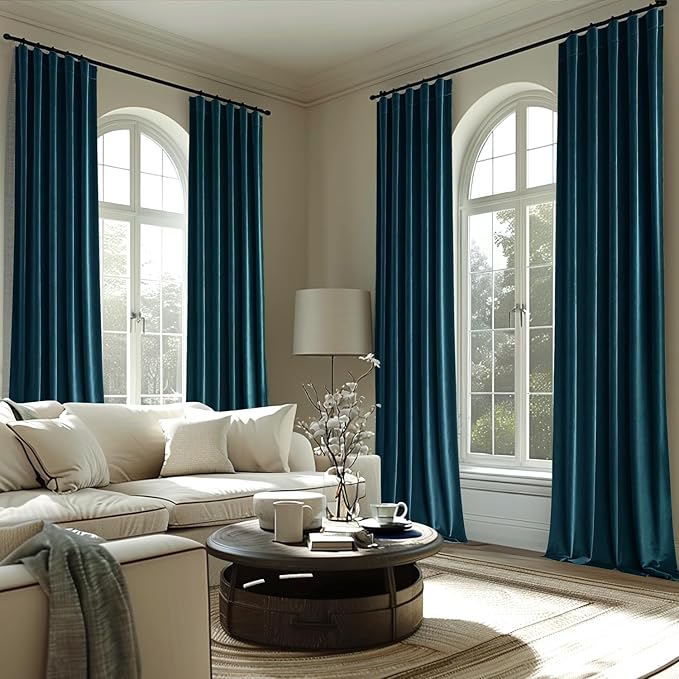 MIULEE Blue Velvet Curtains 96 inches 2 Panels - Image 7