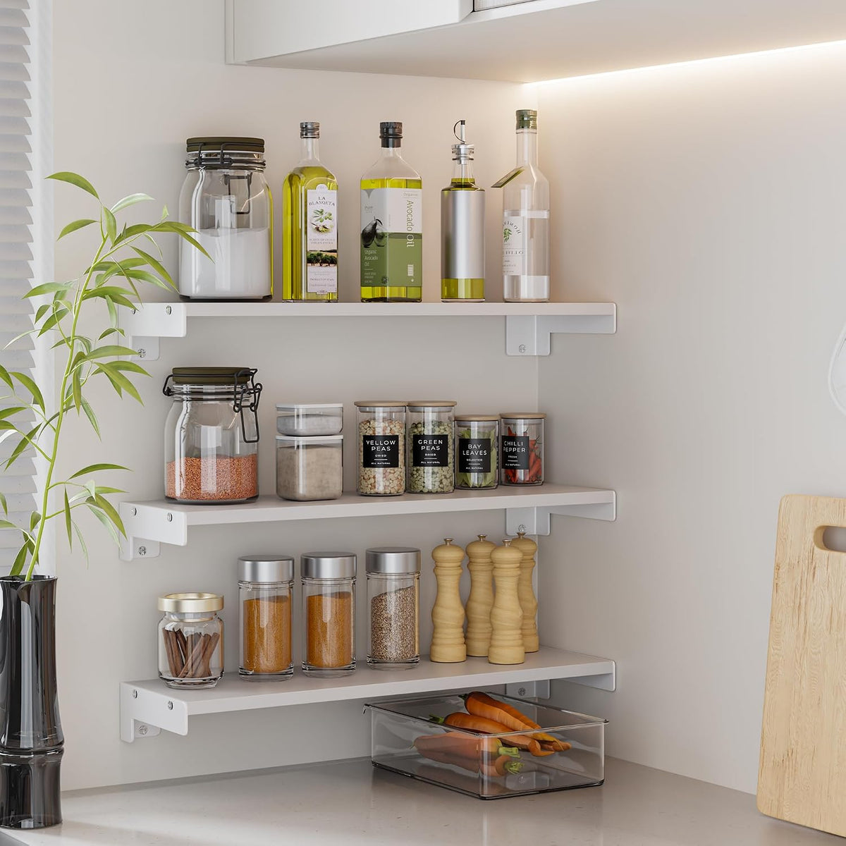 Floating Shelves for Wall, Shelves for Decor Storage,3Pcs 16'',White