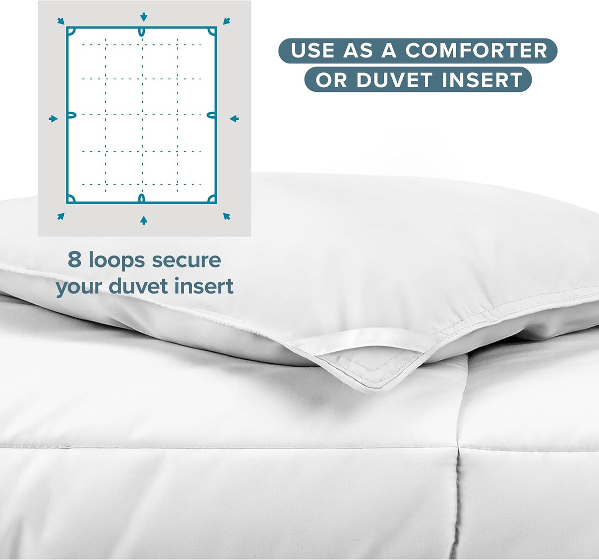 Bare Home Duvet Insert Comforter (Queen, White)