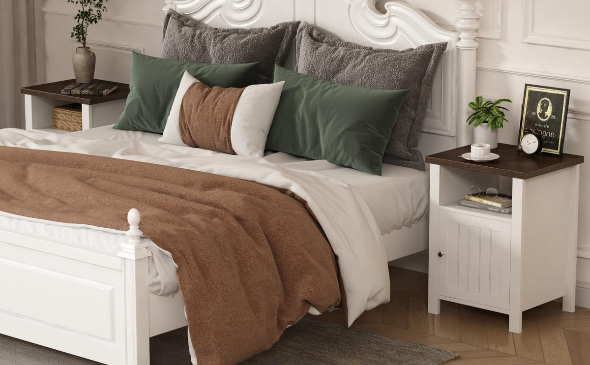 ChooChoo Farmhouse Nightstands with Storage