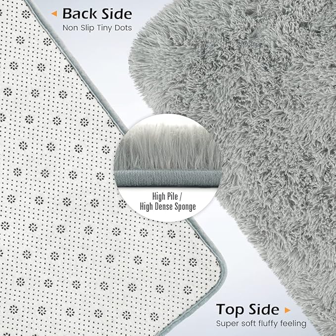 Amearea Shag Fluffy Area Rug for Bedroom Girls Living Room, Extra Soft and - Image 5