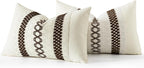 MIULEE Set of 2 Dark Brown Boho Decorative Lumbar Pillow Covers 12x20 Inch - Image 7