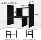 Jerry & Maggie Adjustable Rotatable Wood Desktop Display Shelf Black