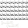 Magnetic Cable Zip Tie Mounts Kit, 50 Pcs Holders with 200 Pcs Cable Ties, Heavy-Duty Magnetic Wire Management for Desk, Office, Home, Automotive, Marine, Multipurpose Cable Clips Organizers, Silver