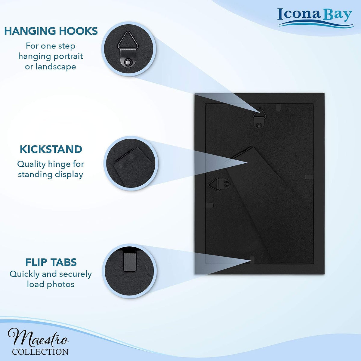 Icona Bay 4x6 Picture Frames Set (Gold, 12 Pack), Classy Contemporary Style, Maestro Collection