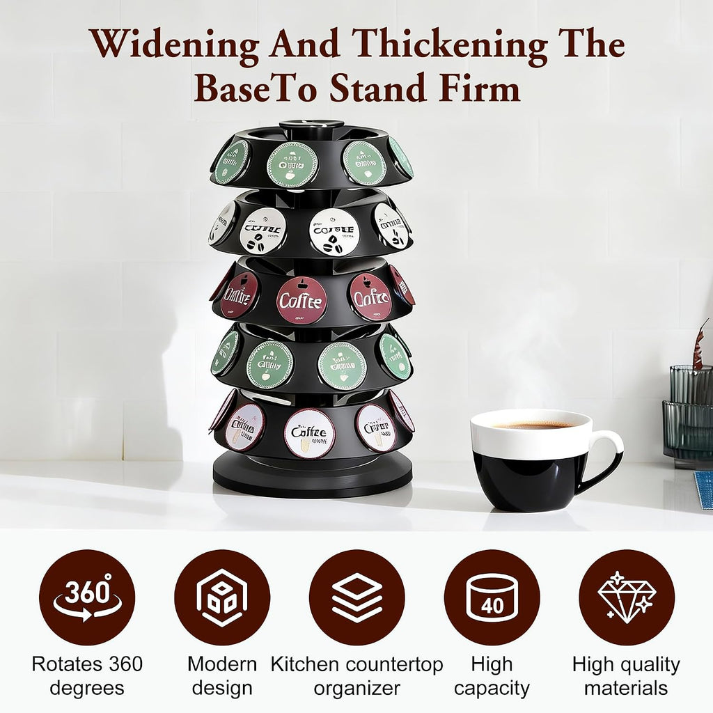 CEHNCEH K Cup Holder, Coffee Pods Holder with 40 K-Cup Pods New Model Black