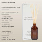 Sweet Water Decor Hello Fall Reed Diffuser Set - Hot Cider, Cinnamon, Cloves, Apple, and Nutmeg Fall Scented Diffuser - Scent Diffusers for Home, Fall Home Decor Long Lasting Fragrance Made in the USA