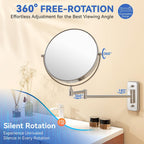 Auxmir 8" Double-Sided Wall-Mounted Makeup Mirror, 1X/30X Magnifying Mirror