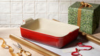 Le Creuset Stoneware Heritage Deep Rectangular Lasagna Dish, 6.75 qt., Oyster