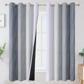 Estelar Textiler Grayish White and Grey Blackout Curtains by ESTELARTEXTILER