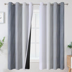 Estelar Textiler Grayish White and Grey Blackout Curtains by ESTELARTEXTILER