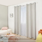 Deconovo Beige Blackout Curtains, Room Darkening Curtain, Thermal Insulated - Image 3
