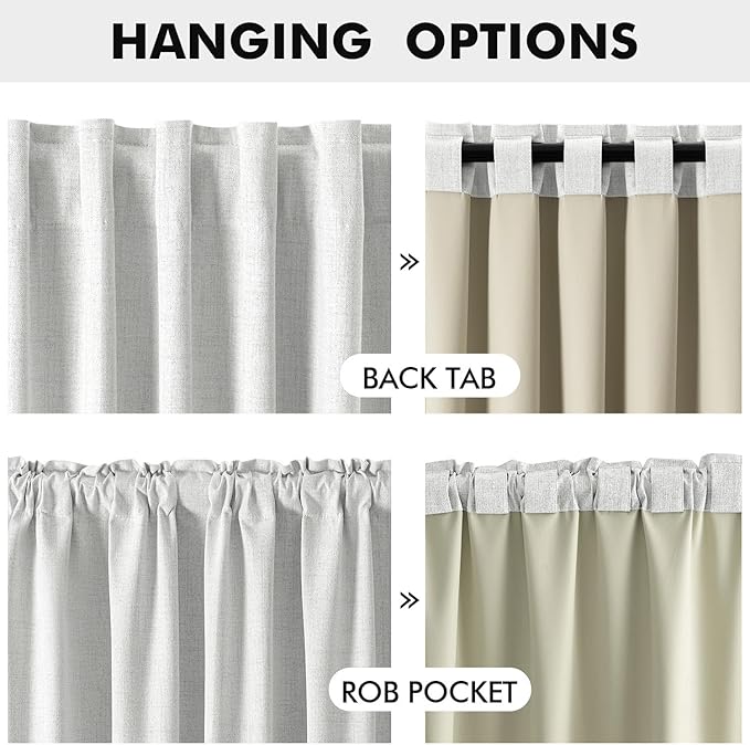 MIULEE 100% Blackout Linen Curtains - Image 5