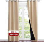 NICETOWN Living Room Completely Shaded Draperies, W37 x L80, Biscotti Beige - Image 2