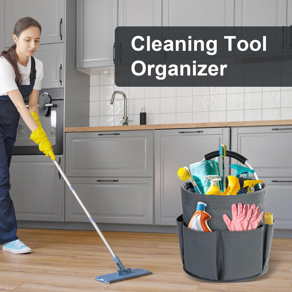 Cleaning Caddy with Handle, Cleaning Supplies Organizer Collapsible Bucket