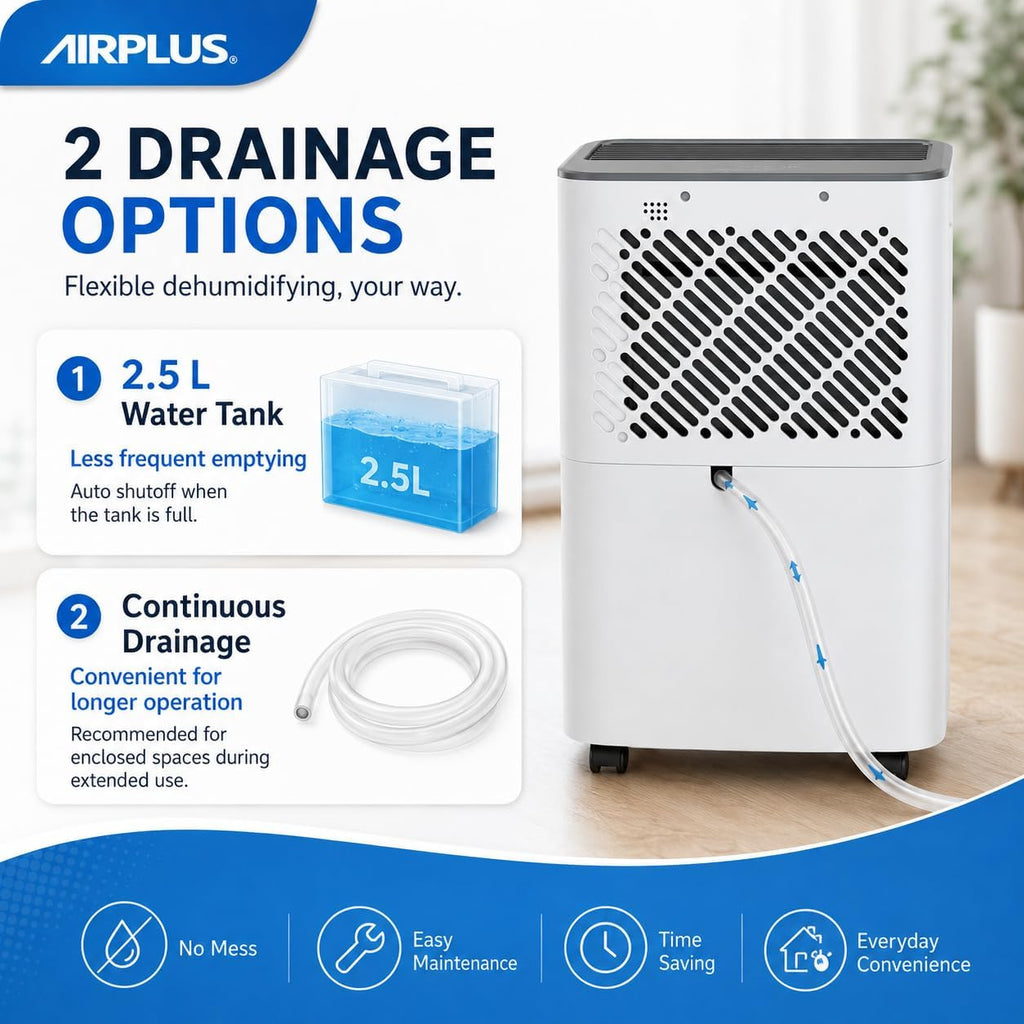 AIRPLUS Max 30 Pint Small Dehumidifier for Home Bedroom up to 1500 Sq Ft